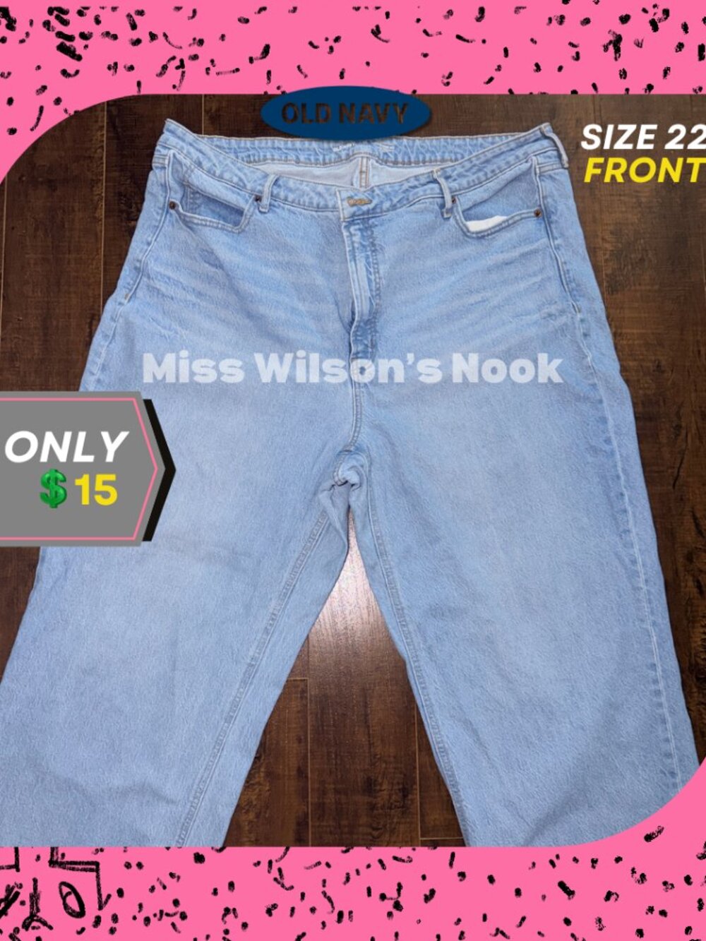 Old Navy Extra High Rise Wide Leg Jeans Size 22 Light Wash Plus Size
